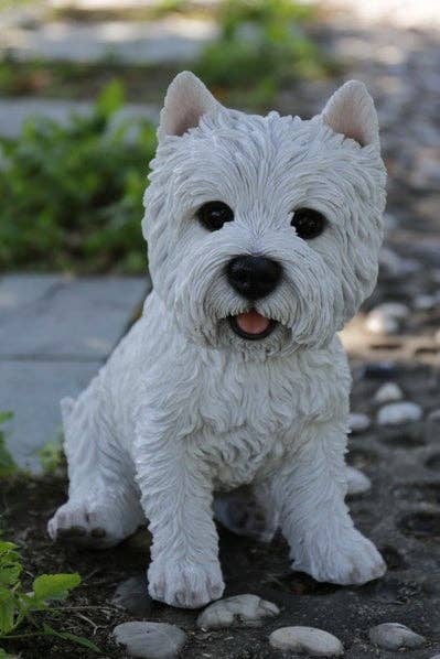 Hi-Line Gift Ltd. – Engroshandel Udendørs pynt/dekoration – Siddende Hvid Terrier