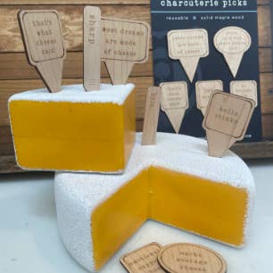 Blue Bare Made, LLC - Wholesale Cheese board - Wooden Cheese Marker Set2