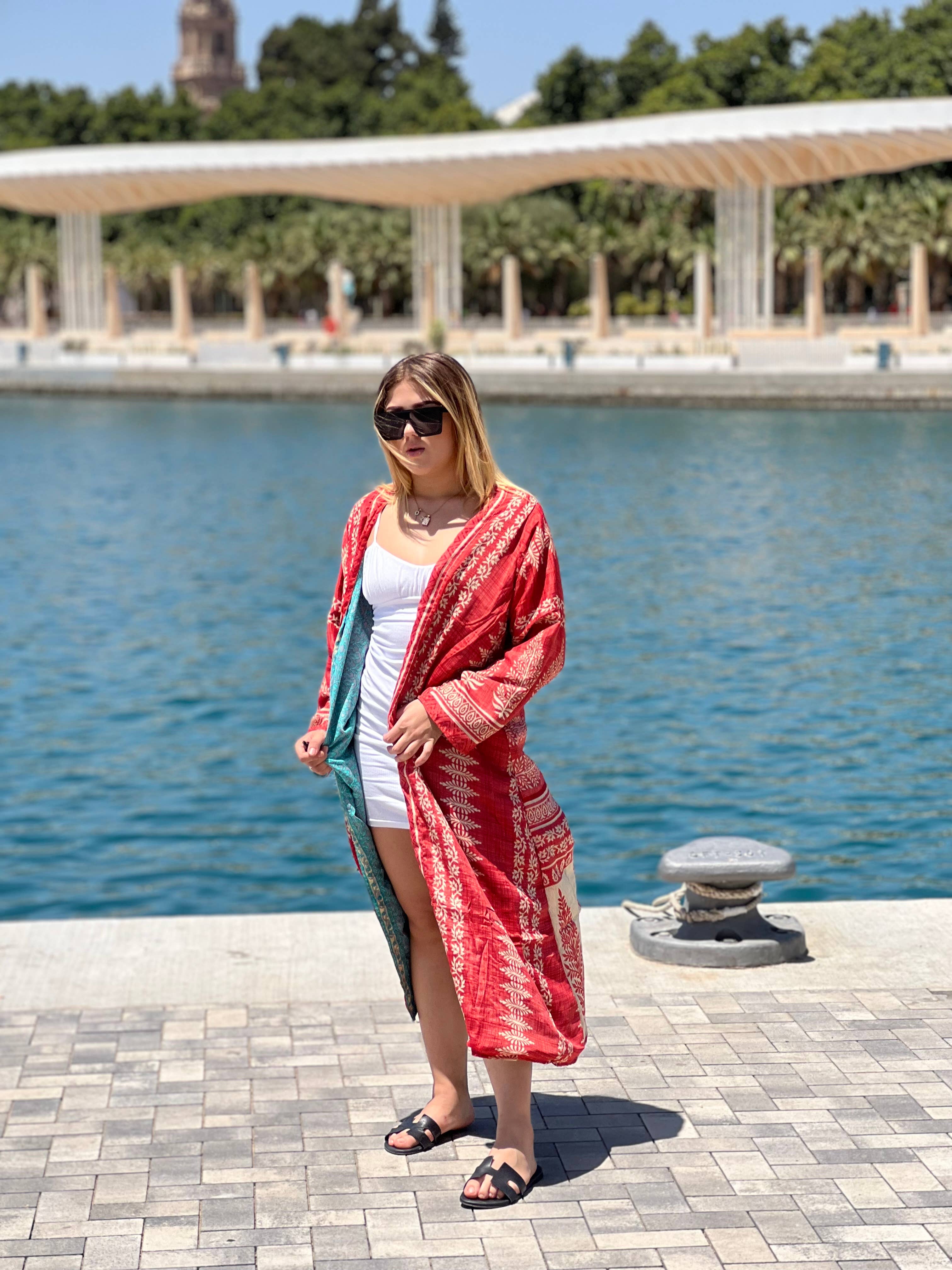 Kinomy – wholesale Kimono – Women's – Reversible long kimonos Pack 10, recycled silk kimono.8