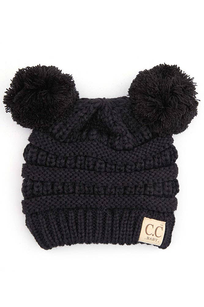 Hana - Venta al por mayor Gorro de lana - Niños - Gorro de punto C.C Baby con pompones dobles6