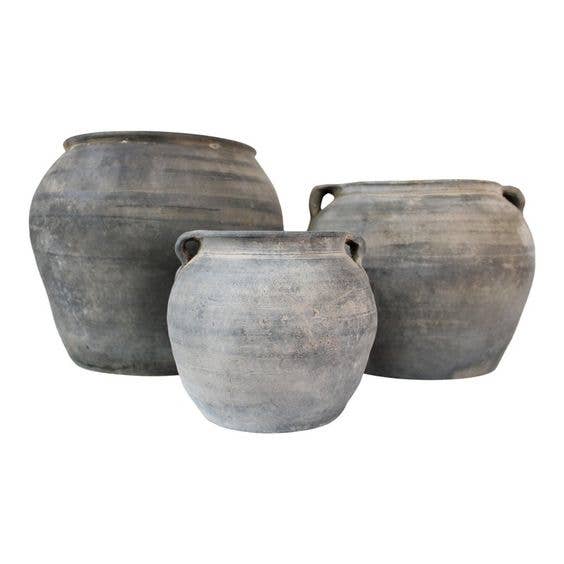 Element Accessories USA - Vente Pot - pots vintage en argile gris mat, poterie intérieure rustique, urnes2