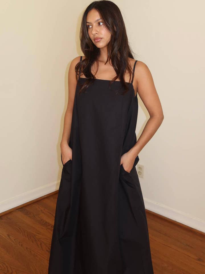 Black A-Line Maxi Dress for wholesale on Faire