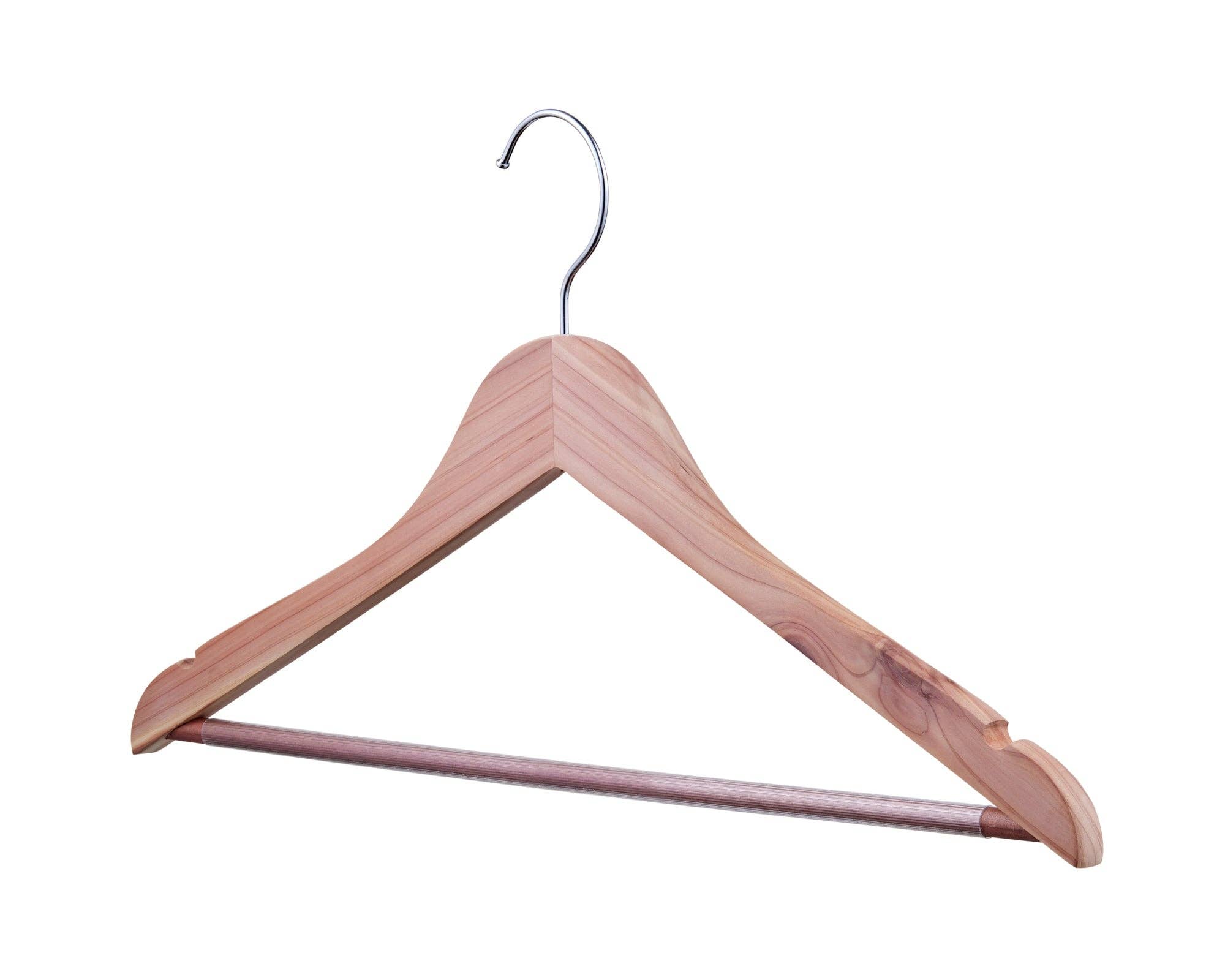DEILSY - Wholesale Clothes hangers - Cedar Wood Light Brown Suit Hangers (4pcs Per Paper Sleeve) 2