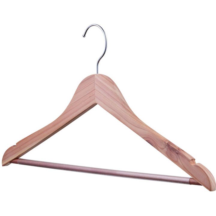 DEILSY - Wholesale Clothes hangers - Cedar Wood Light Brown Suit Hangers (4pcs Per Paper Sleeve) 2
