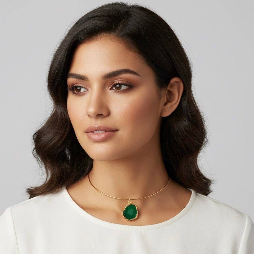 OE! - Wholesale Pendant/Charm Necklace - NATURA – rigid necklace in 18K gold-plated stainless steel0