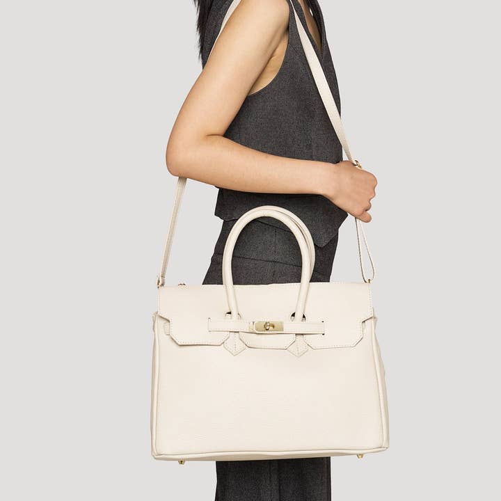 Prestige Milano - Venta al por mayor Bolsa de asa- Mujer - Bolso Elizabeth en cuero Togo crema6