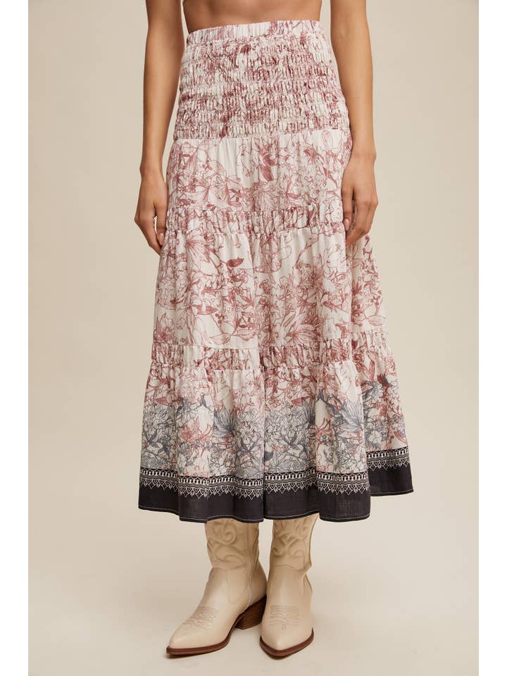 Listicle - Wholesale Skirt - Women's - Convertible Bohemian Smocked Maxi Skirt & Tube Dress2