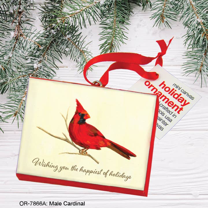 Male Cardinal, Ornament (OR-7866A) for wholesale by Printed Canvas