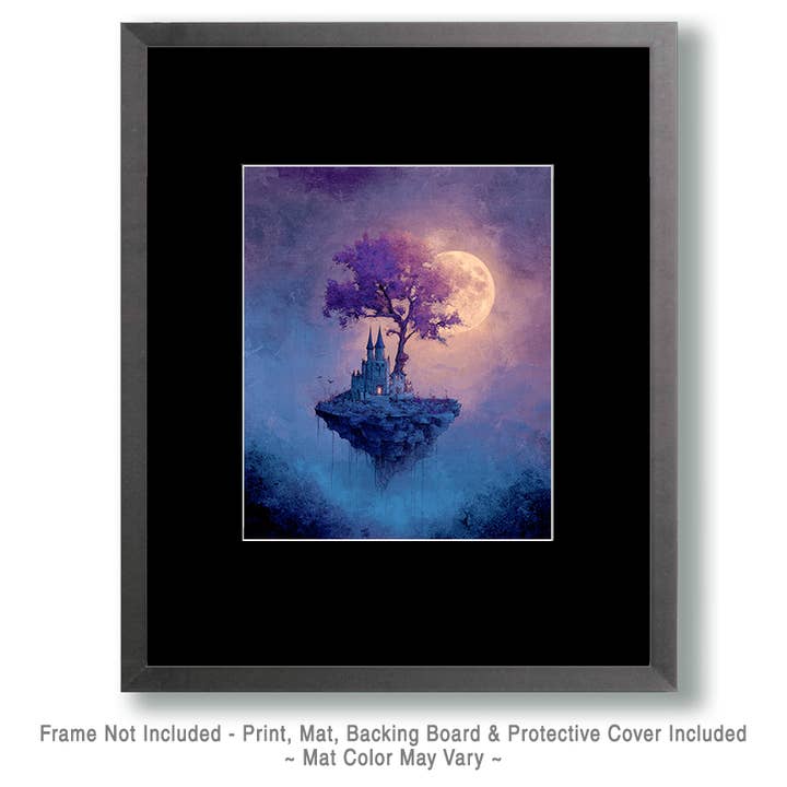 Mowbi - Wholesale Art Print - Lavender Floating Island Mystical Art Print - 8"x10" Artwork for 11"x14" Frame1