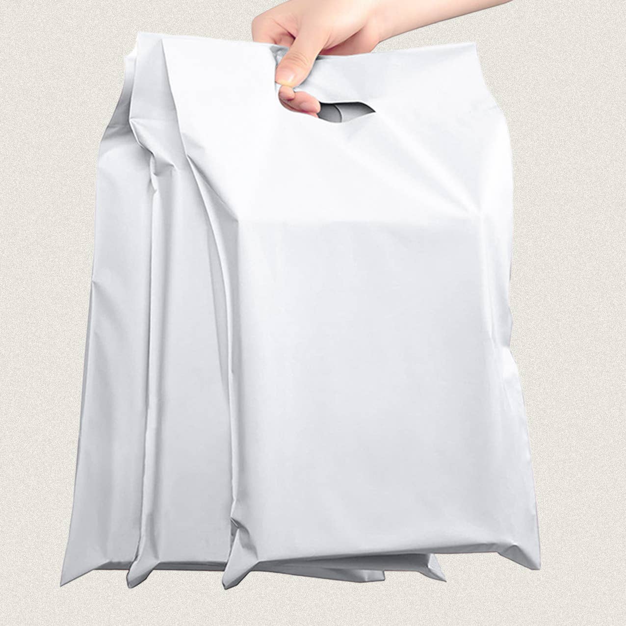 ByHome - Wholesale Envelopes - 100pcs, white gray self-sealing poly mailer bag w/ handle4