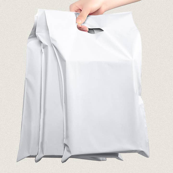 ByHome - Wholesale Envelopes - 100pcs, white gray self-sealing poly mailer bag w/ handle4