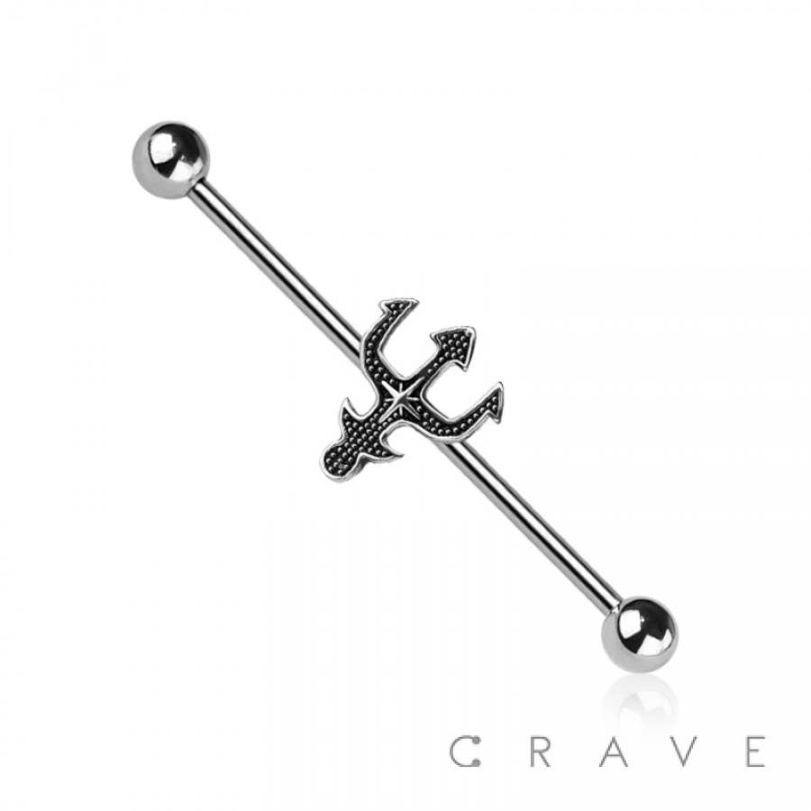 CRAVE - Wholesale Jewelry - Men's - TRIDENT 316L SURGICAL STEEL INDUSTRIAL BARBELL