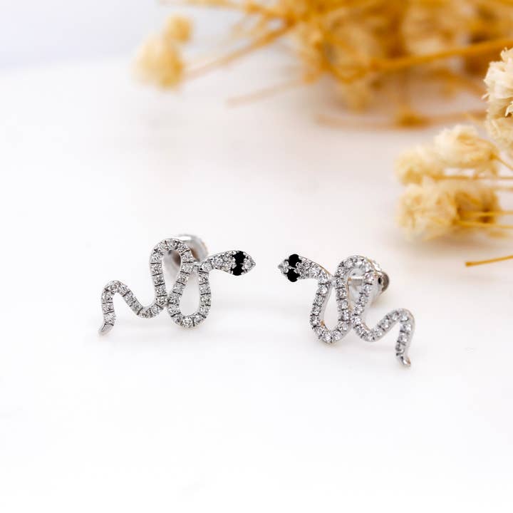 Diamond Snake Earrings 0.27 ct for wholesale by Nova Jewels LA