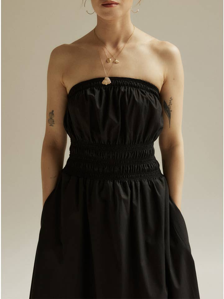 ASME STUDIOS - Wholesale Dress - Women's - Elena Dress // Black Cotton Poplin5