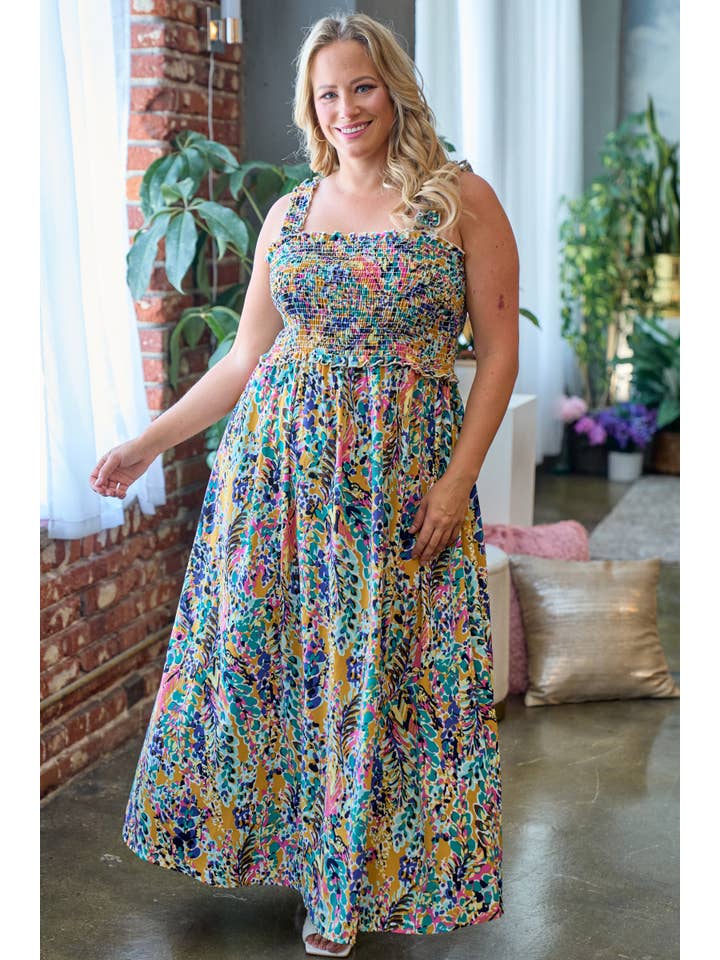 Nicabel - Wholesale Dress - Women's - Plus dress with floral print-GPSD6567A