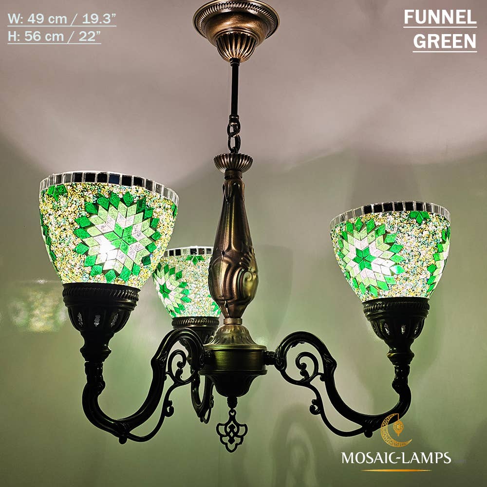 Mosaic Lamps – Candeeiro/lâmpada suspensa por atacado – Mosaico 3 Globo Feito à Mão Turco Marroquino Árabe Oriental Boh26