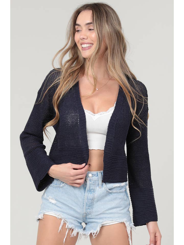 ANGIE - Wholesale Cardigan - Women's - XHS24-ASIS LIGHT WEIGHT OPEN KNIT CARDIGAN SWEATER19