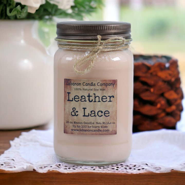 Lebanon Candle Company - Wholesale Jar/Filled Candle - Leather & Lace Candle5