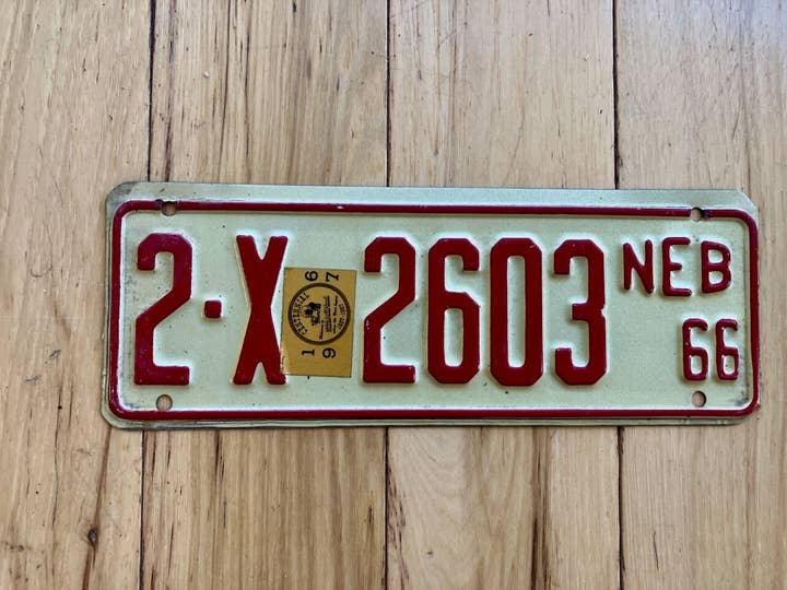 1966 Nebraska Farm Trailer License Plate for wholesale by RusticPlates