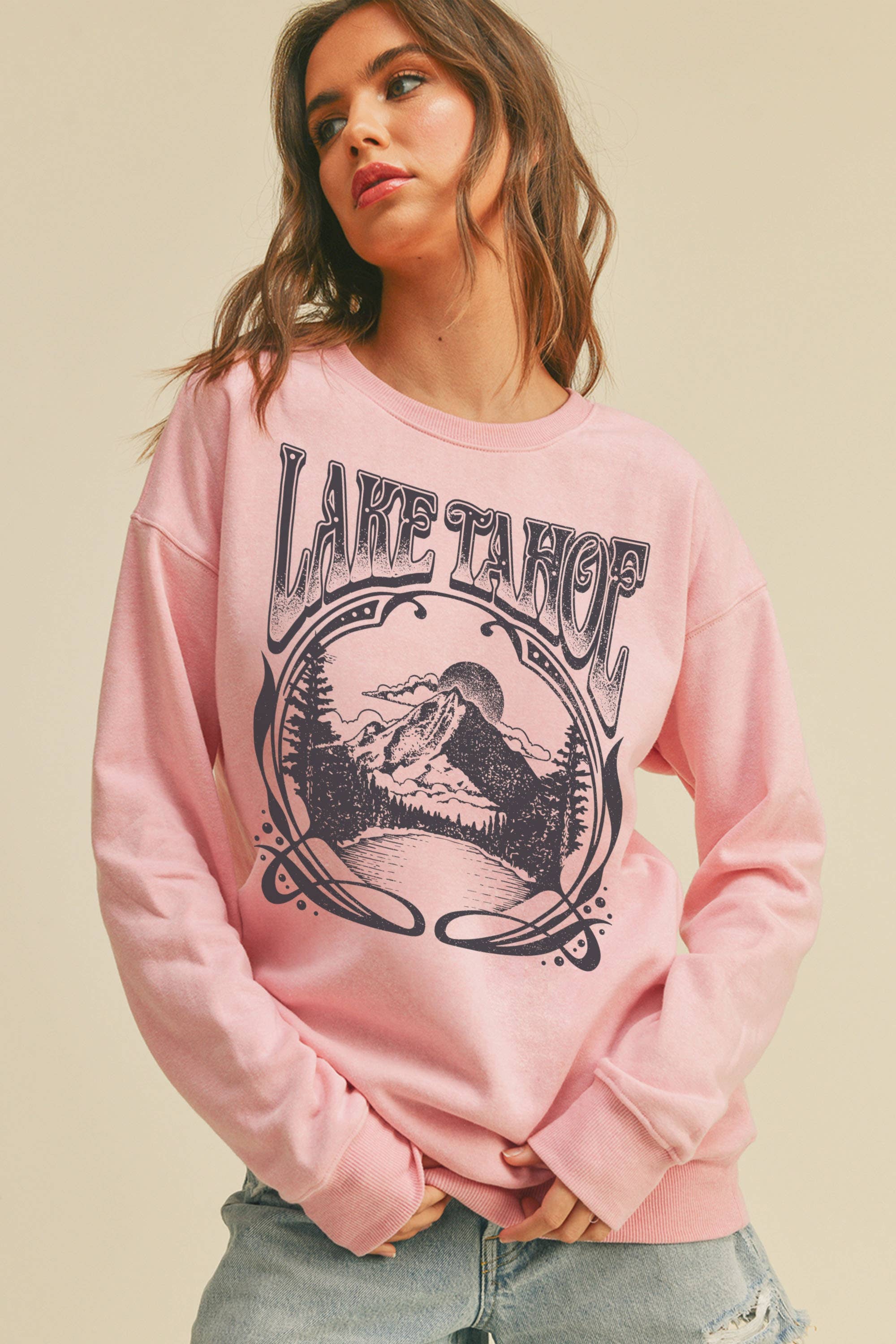Honestee - Wholesale Graphic Sweatshirt - Women's - Lake Tahoe Graphic Sweatshirt2