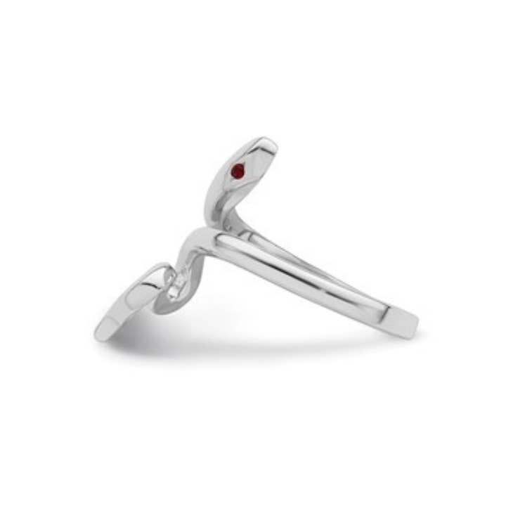 FCJ Jewelry LLC - Wholesale Cocktail/statement ring - Sterling Silver Snake Toe Ring with Lab-Created Ruby2