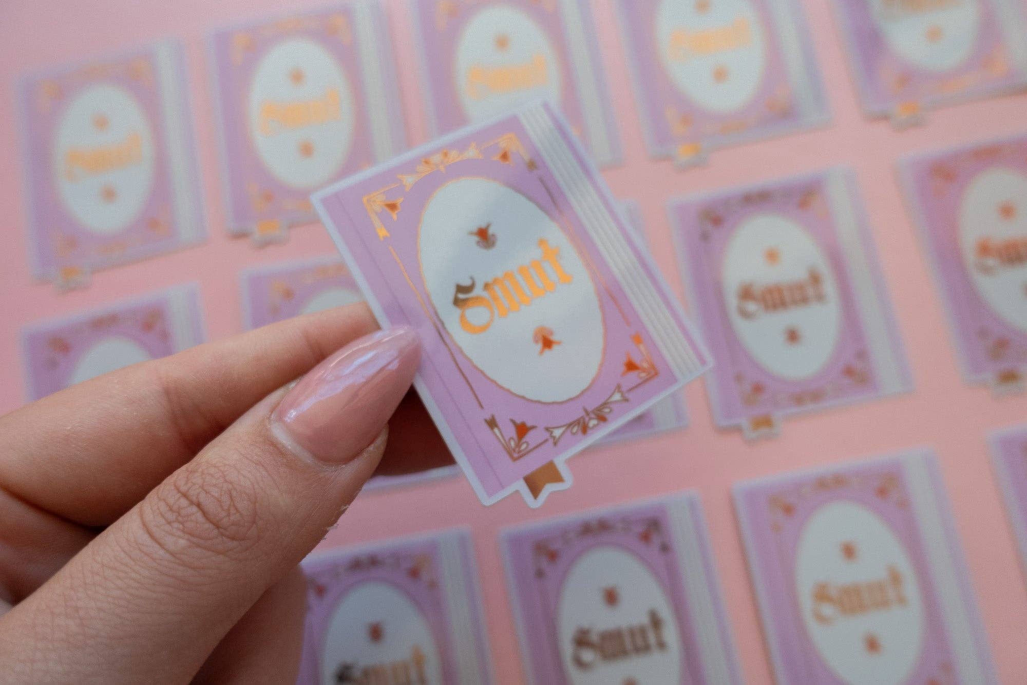 Jollie Ollie Designs - Wholesale Sticker - Smut Club Sticker [with gold foil]6