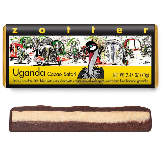 Uganda Cacao Safari (Hand-scooped Chocolate) ( for wholesale by Zotter Chocolates