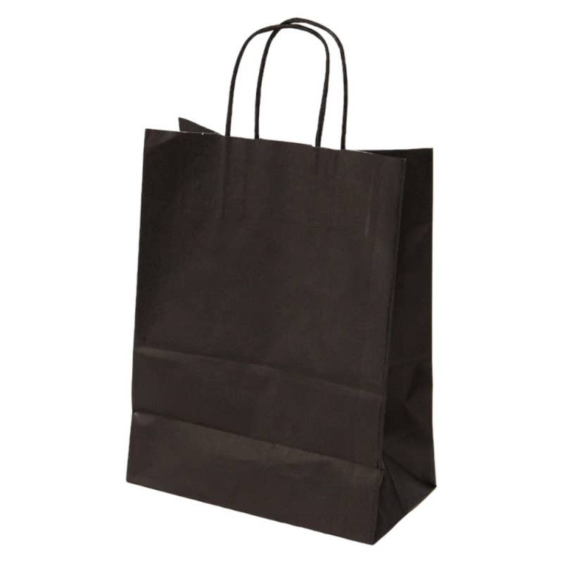 Deffrennes - Wholesale Gift Bag - 90g black kraft bag with twisted handles1
