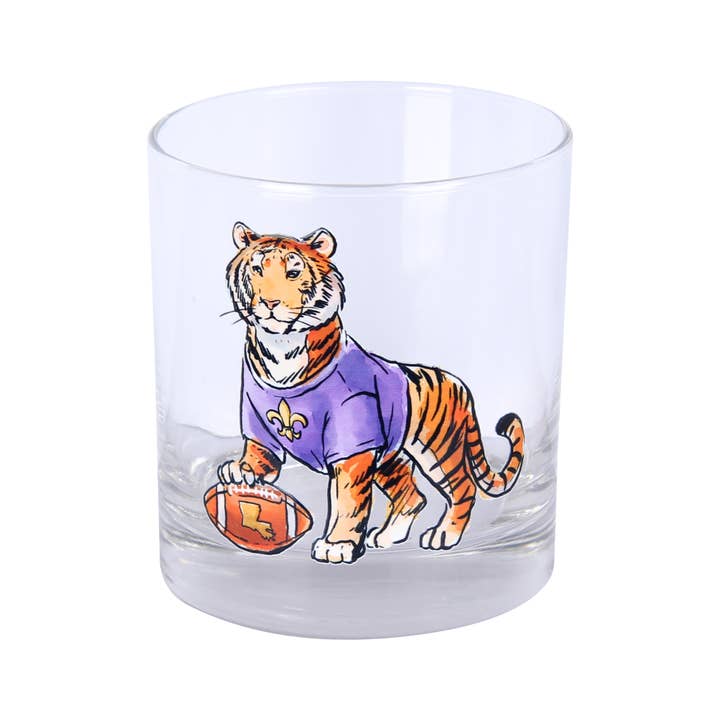 Barrel Down South - Wholesale Cocktail/Liquor Glass - Louisiana LA State Spirit Tiger Standing Rocks Glass1