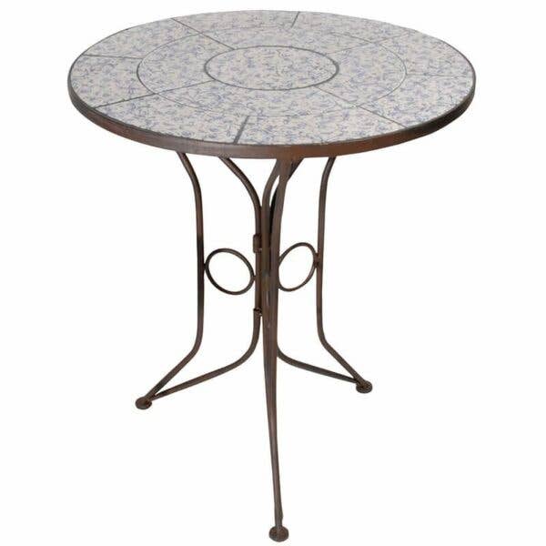 Esschert Design USA - Vente Table de terrasse - Table de bistrot en céramique vieillie0