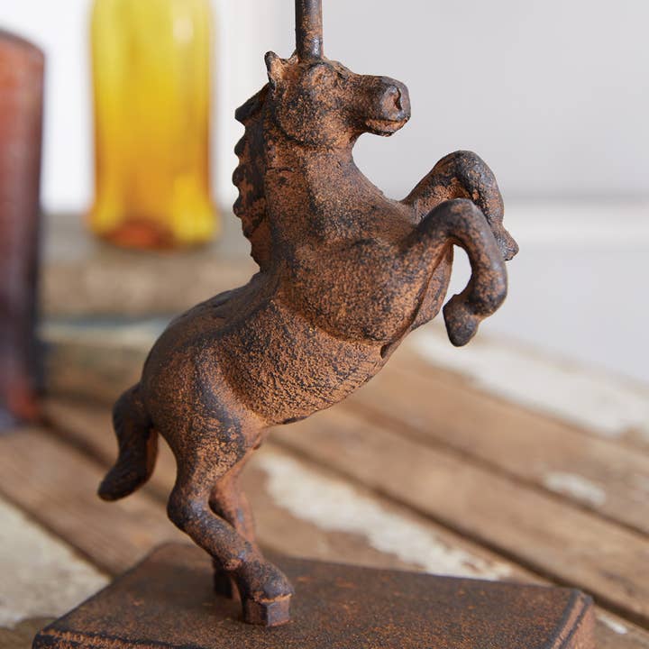 CTW Home Collection - Wholesale Candle Holder - Rearing Horse Pillar Candle Holder