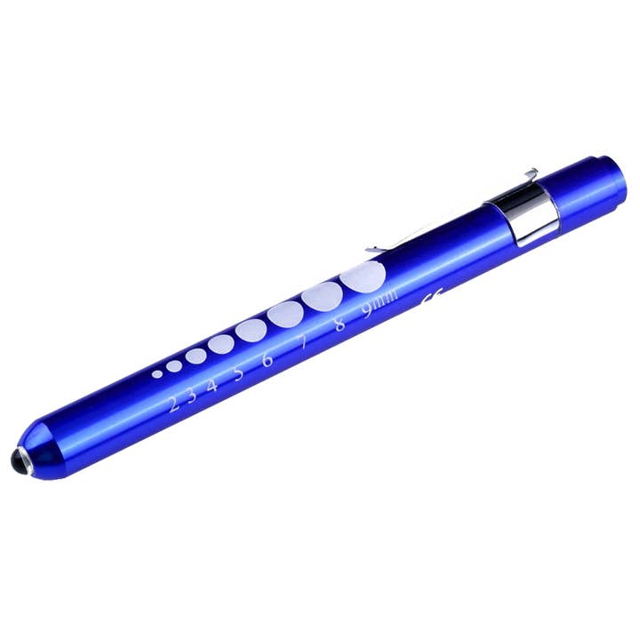 Aluminum Reusable Pen Light- Blue for wholesale by Think Medical Wholesale