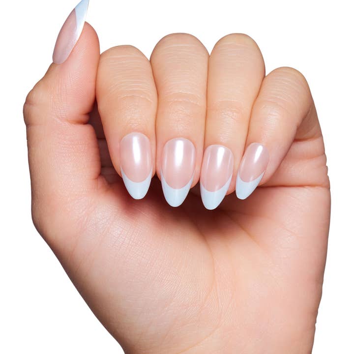 Glamnetic - Wholesale Press-On/Fake Nails - Blueberry Icing Press-On Nails | Baby Blue French Tip