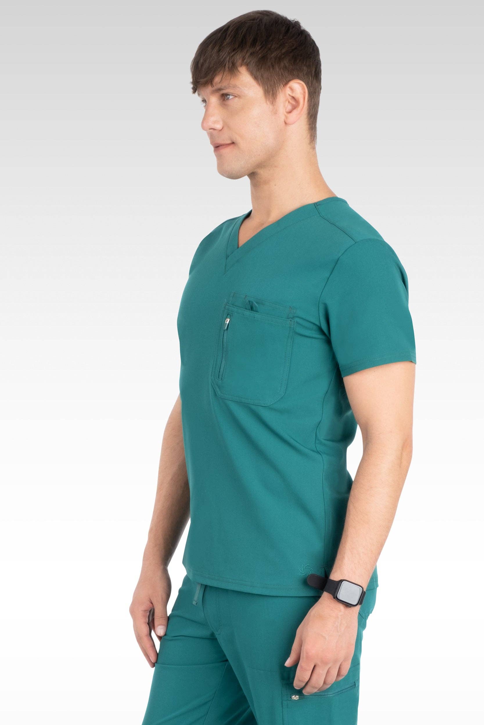 Aura Naturale - Venta al por mayor Uniforme de sanidad - Hombre - Caspian Hombre Clásico Cuello en V con 4 Bolsillos Blusa de Uniforme Médico (95001)17