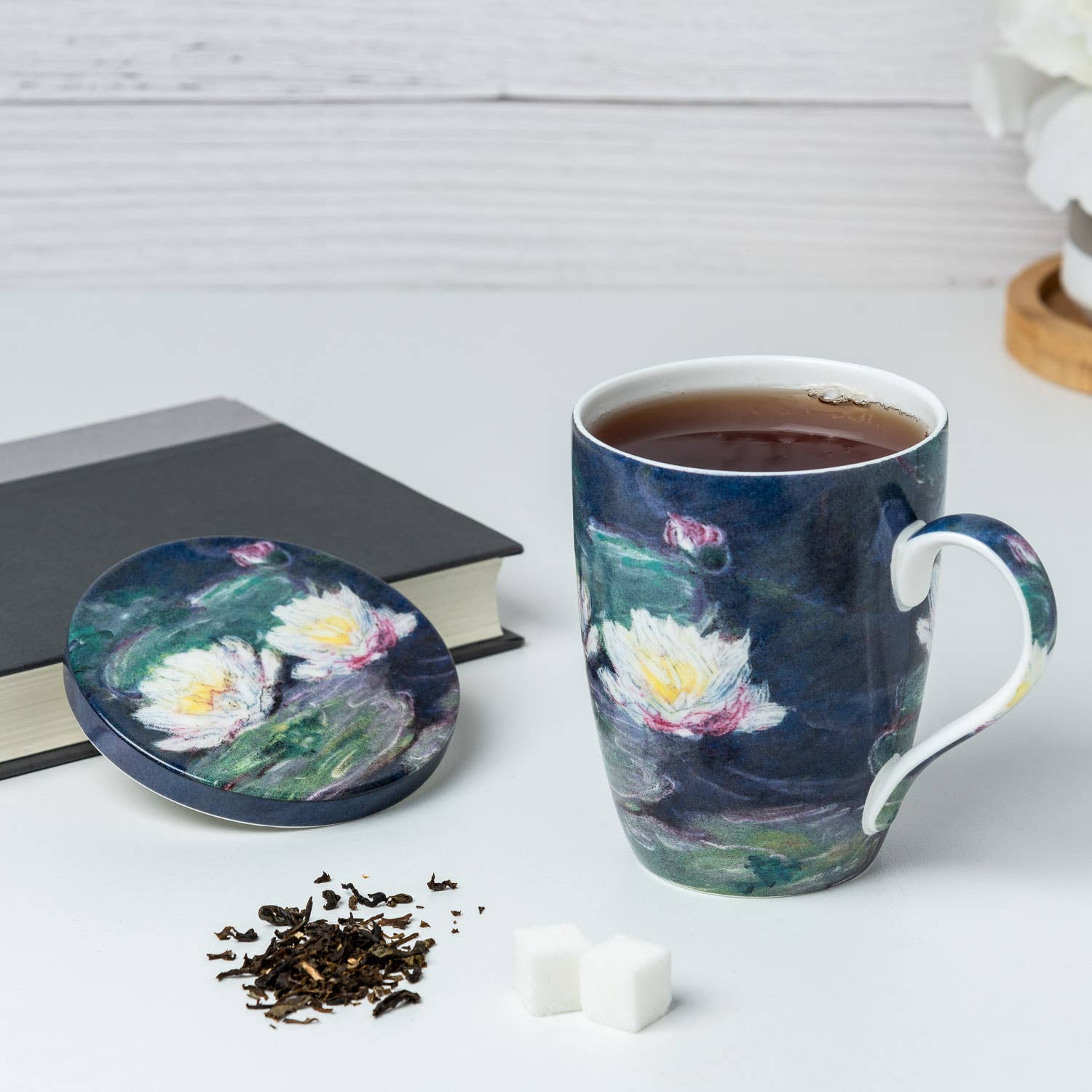 McIntosh Mugs - Vente Tasse à café - Tasse à thé Monet « Water Lilies » avec infuseur et couvercle2