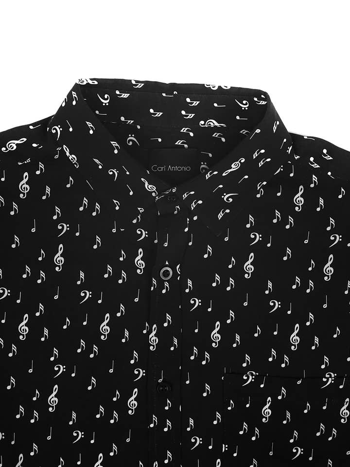 THE NOTE SHIRT IN WASHED BLACK VISCOSE for wholesale by Carl Antonio