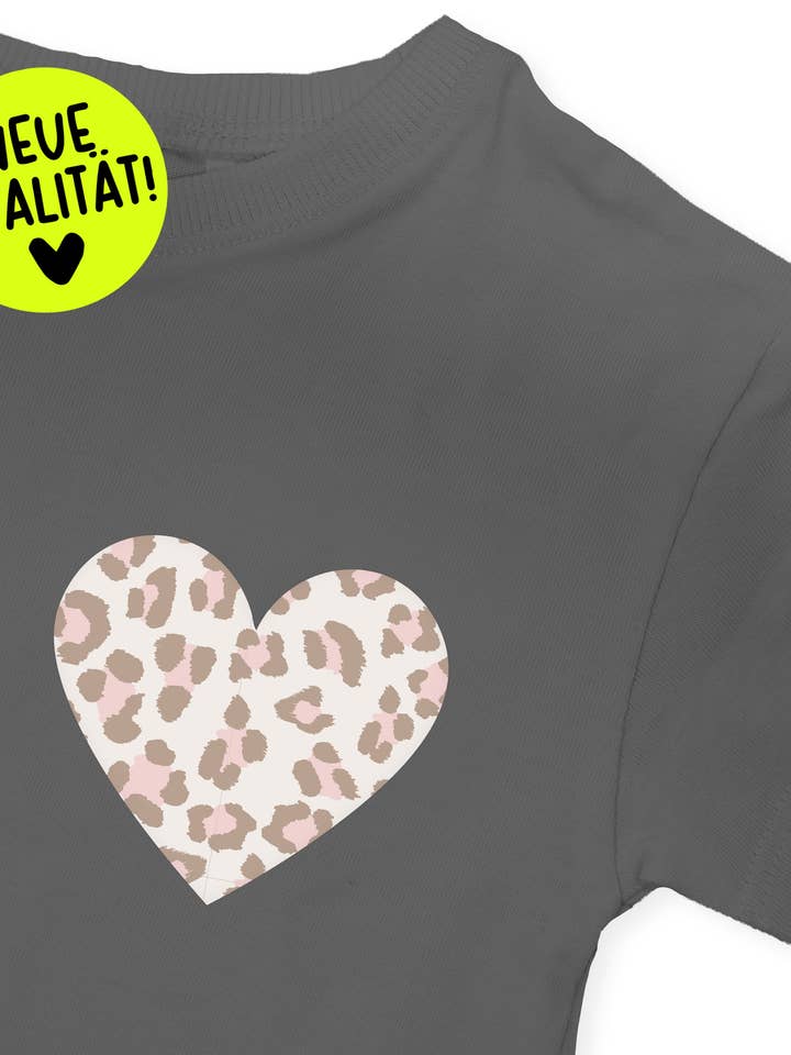 *LIMITED* Flock Patch - Midi Heart -Leo- *iron-on* for wholesale by Paul und Clara