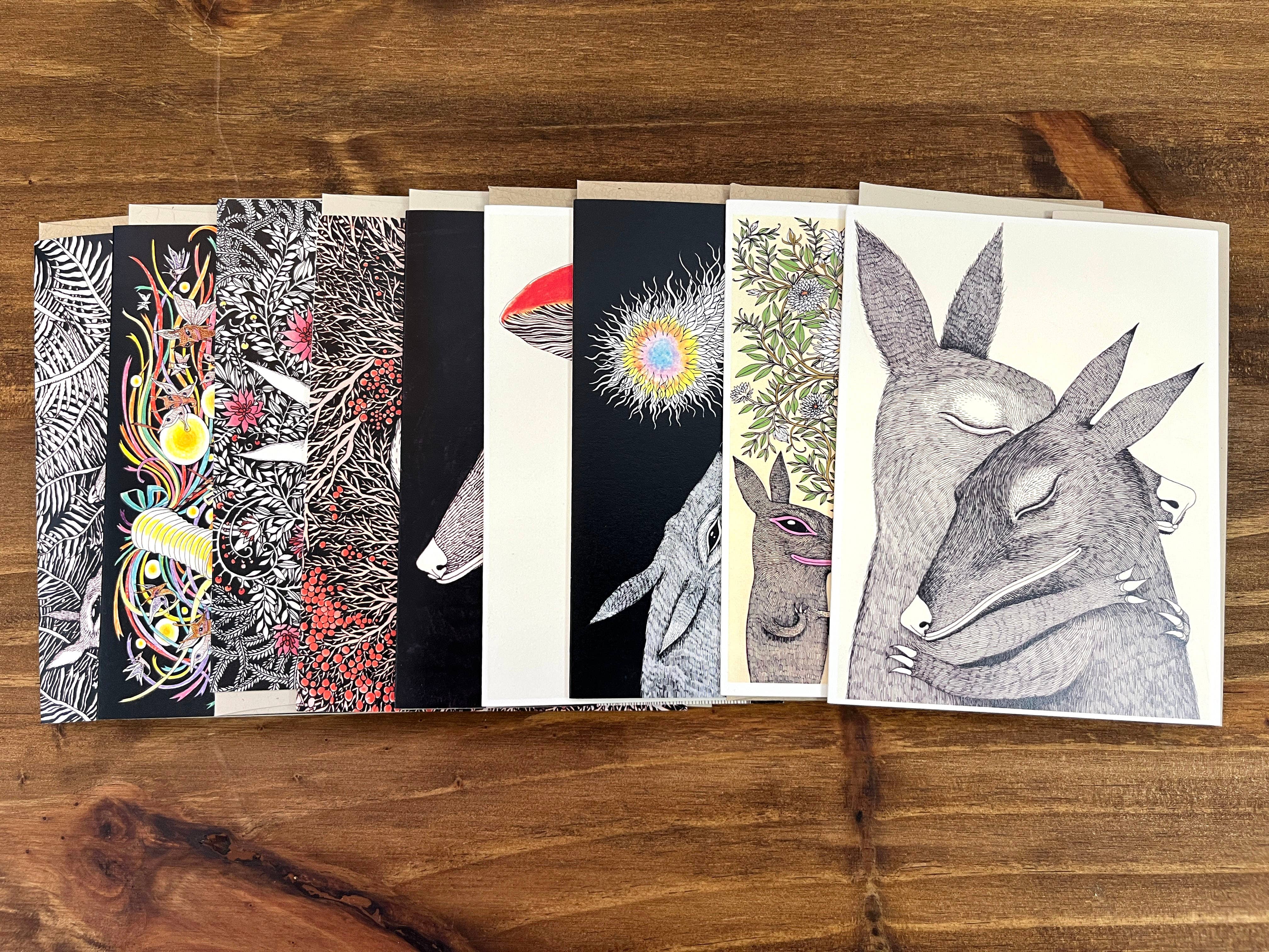 Fox & Comet - Wholesale Stationery/Notecard Set - Curled Creature Note Card 3