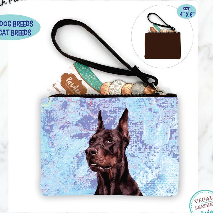 Doberman Red Coin Purse • Floor Display Optional for wholesale by pawies