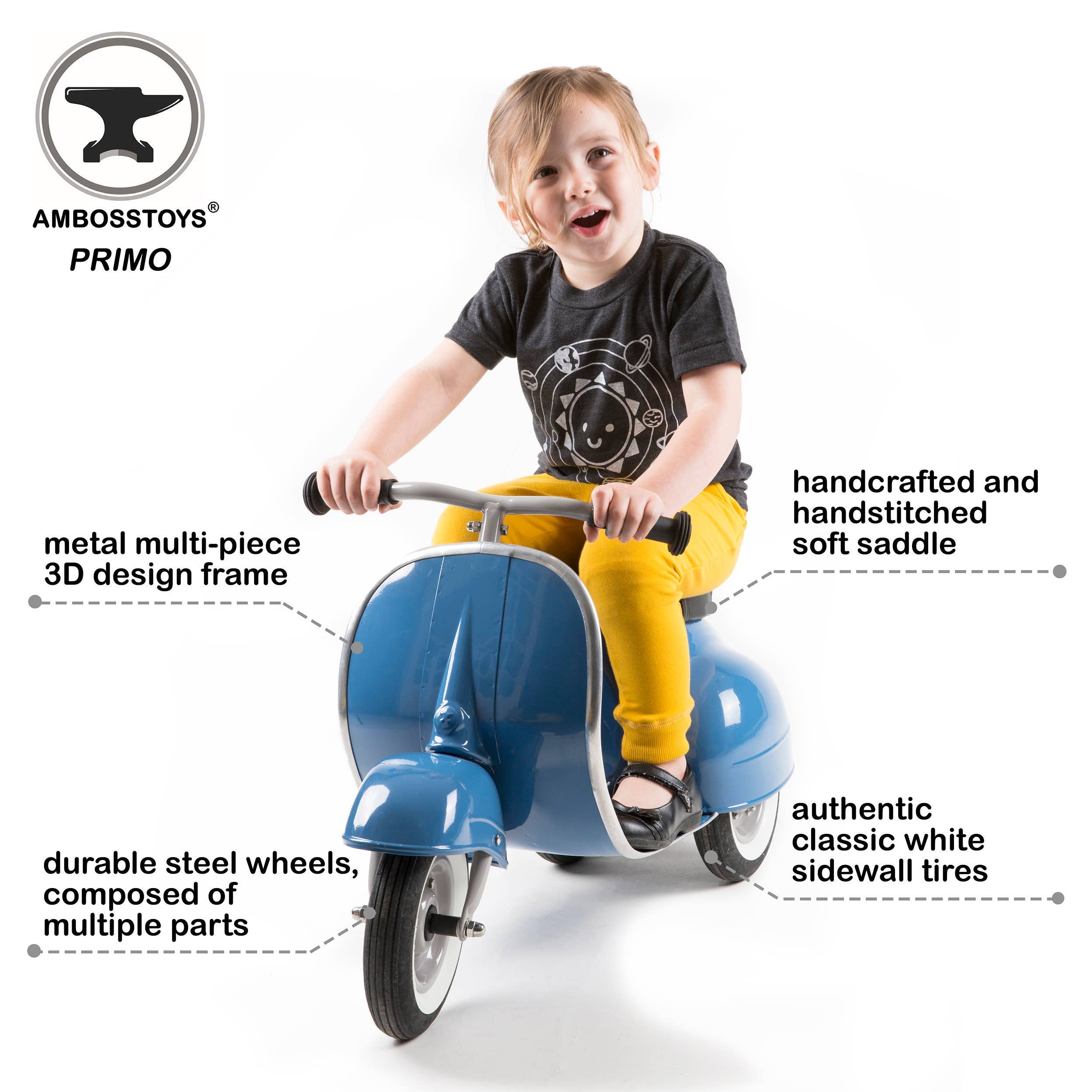 Hape Toys - Wholesale Bike/Scooter - Kids - Ambosstoys Scooters  PRIMO ride-on toy Classic Blue
Classic1