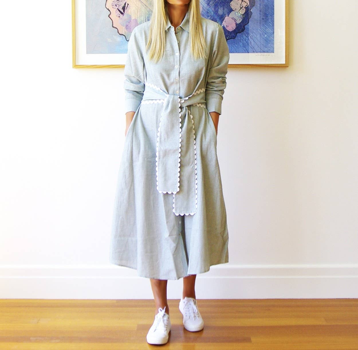 Who's Charlie – Engroshandel Kjole - Dame – Lillie Garnfarvet kjole med fin stribe (kopi)3