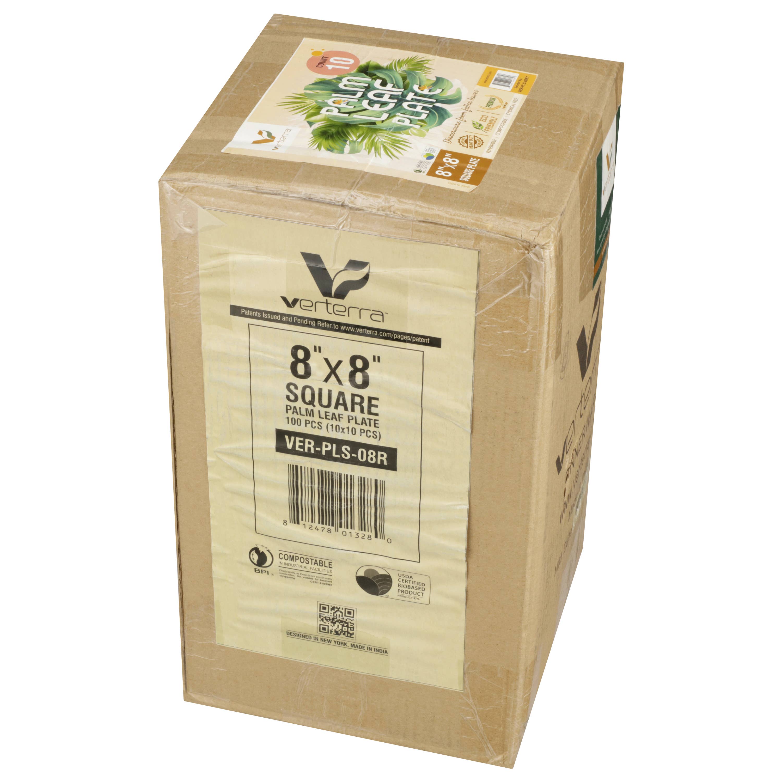VerTerra Dinnerware - Wholesale Disposable Plate - 8" x 8" VerTerra Square Palm Leaf Plates3