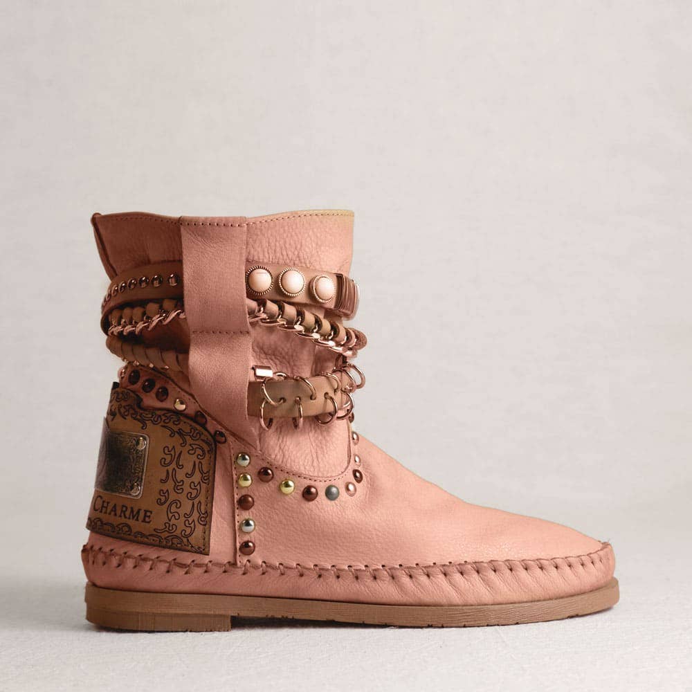 Karma of Charme - Venta al por mayor Botines - Mujer - Botines Stra2 Queen teñidos a mano con correas ajustables y piedras12