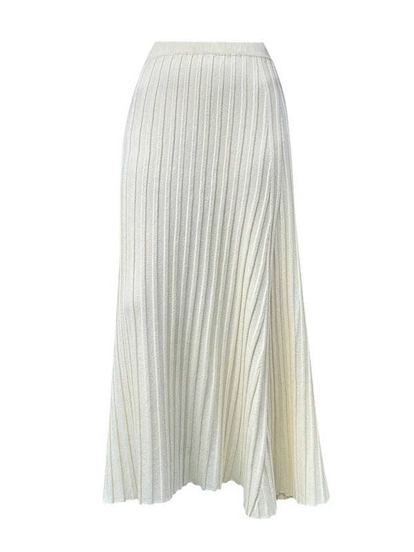 Basis Fancy – wholesale Skirt – Women’s – A-Line High Waisted Pleated Solid Color Skirts Bottoms14