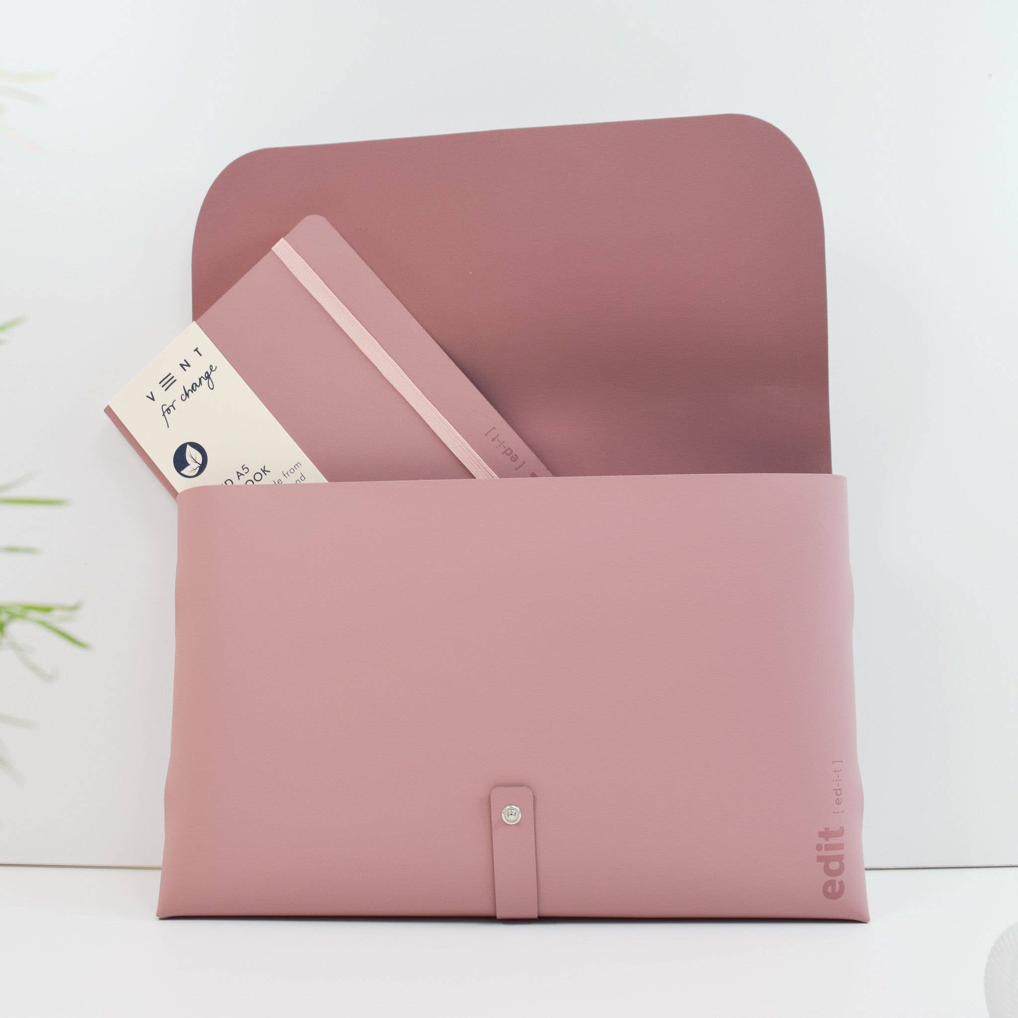 VENT for Change – wholesale Folders – Recycled leather A4 document/tablet wallet-EDIT Powder Pink1