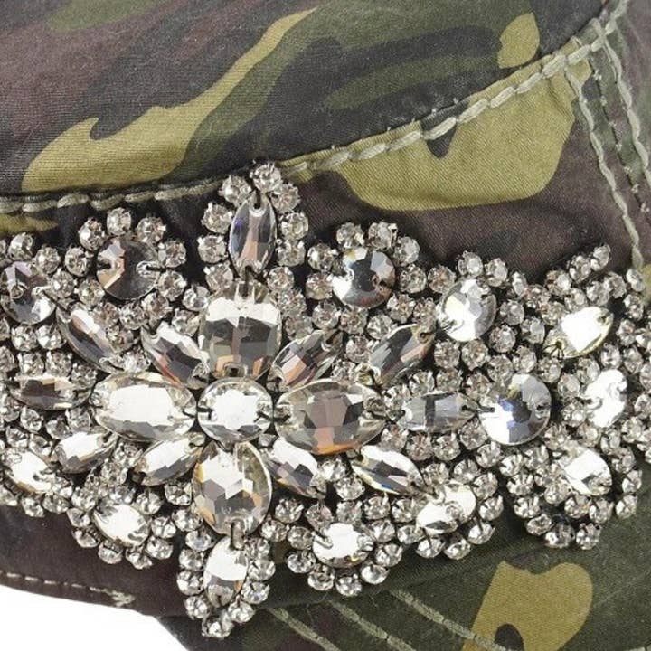 Olive & Pique - Wholesale Honkbalpet - Dames - Abstracte, met juwelen versierde Bling Glitz cadet-pet, verstelbaar4