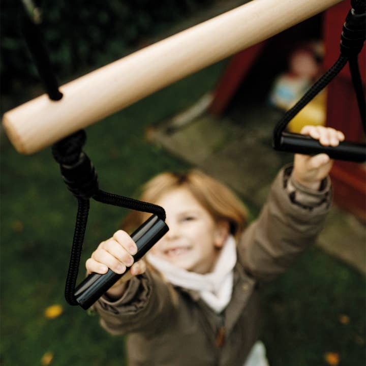 small foot - Wholesale Wood Toy - Kids - Trapezoid swing with gymnastic rings “Black Line” | swing | wood13