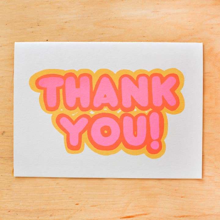 THANK YOU SHADOW GREETING CARD for wholesale by Alphabet Studios