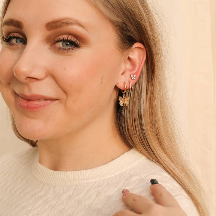 Rose and Clay - Wholesale Stud/post earrings - Crystal Butterfly Flat Back Stud6