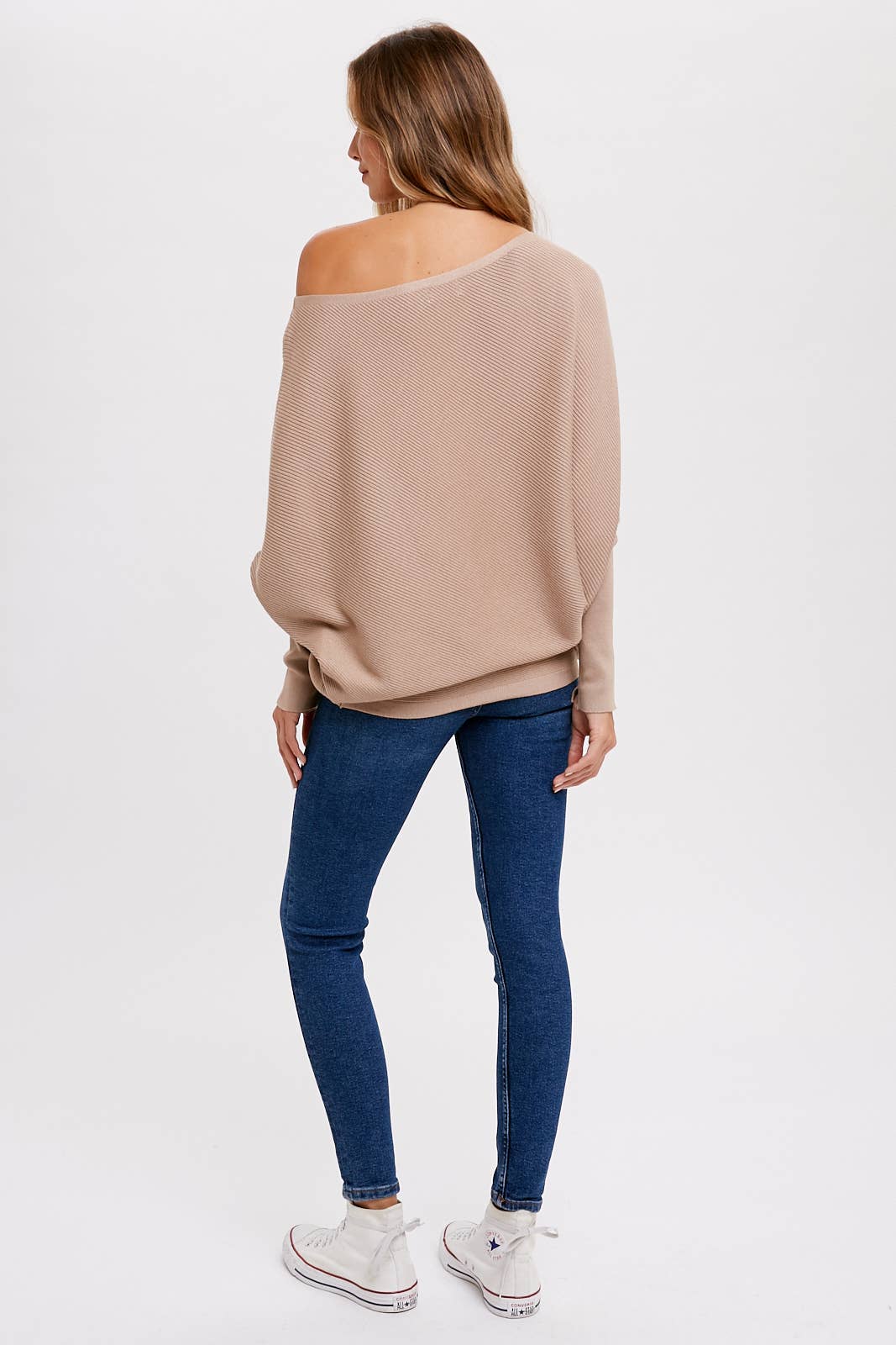Bluivy - Wholesale Knit Sweater - Women's - ASYMMETRICAL OPEN SHOULDER DOLMAN PULLOVER55